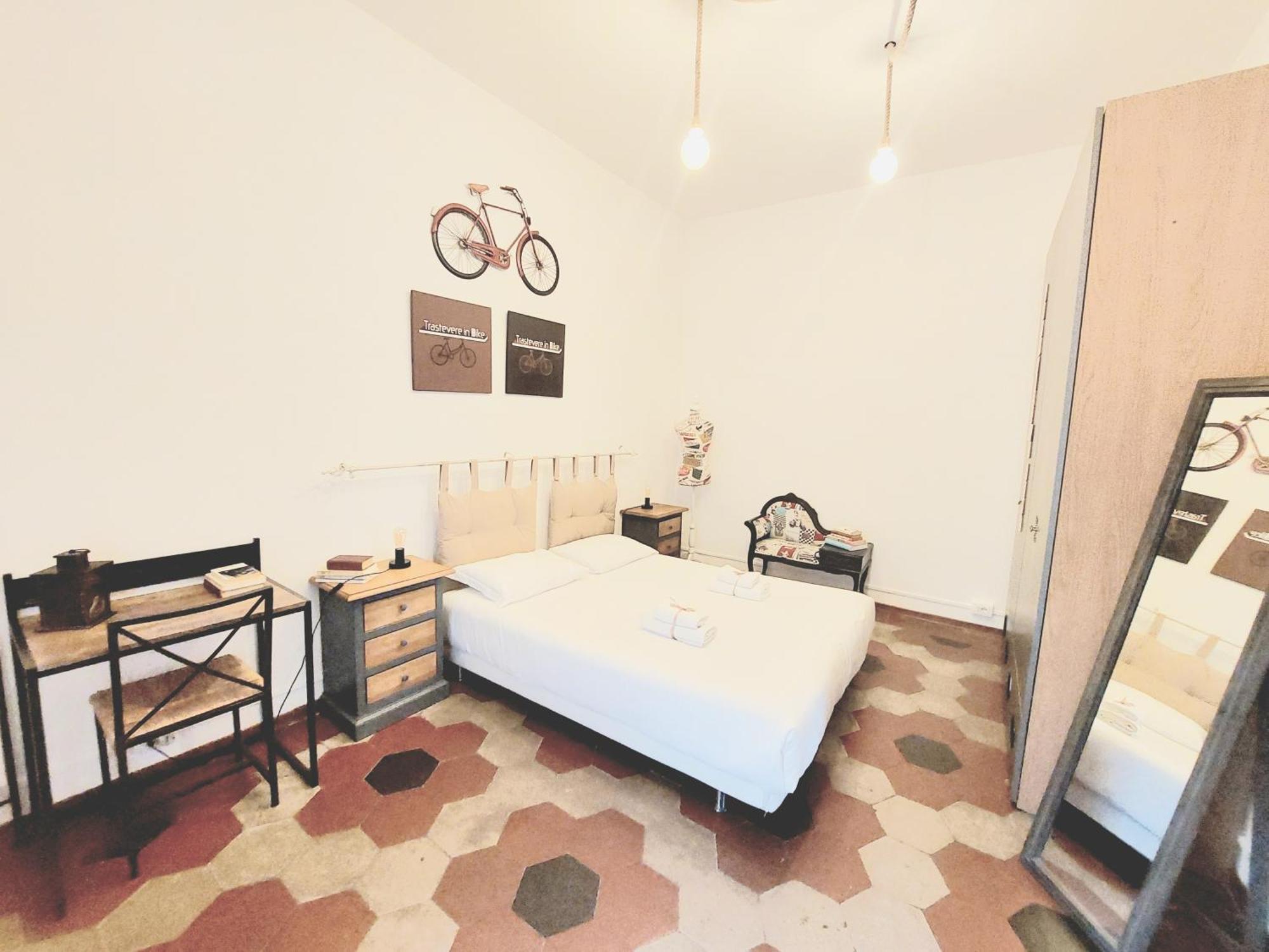 Trastevere In Bike - Con Wi-Fi E Ac Rome Bagian luar foto